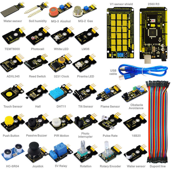 Learn how to use a huge range of sensors and Arduino with the Super Sensor Starter Kit wtih Arduino Mega 2560 from PMD Way - with free delivery, worldwide