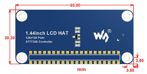 1.44" 128x128 TFT LCD pHAT for Raspberry Pi Zero from PMD Way with free delivery worldwide