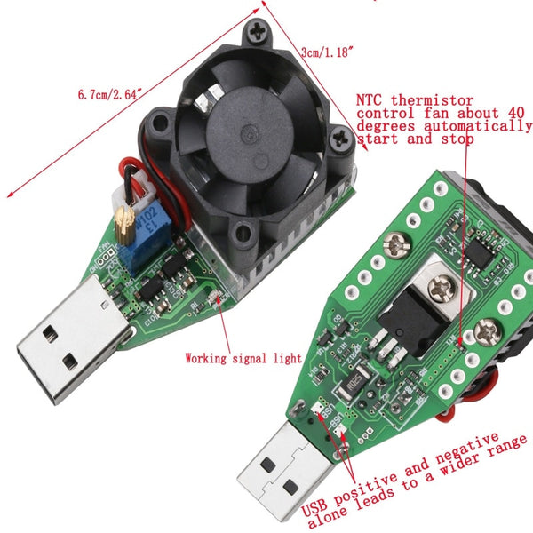 USB Adjustable Constant Current Electronic Load DC 3.7~13V 15W from PMD Way with free delivery worldwide