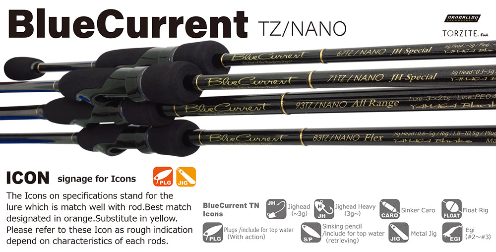 Yamaga Blanks Blue Current 93 TZ/NANO All Range Light Game Fishing