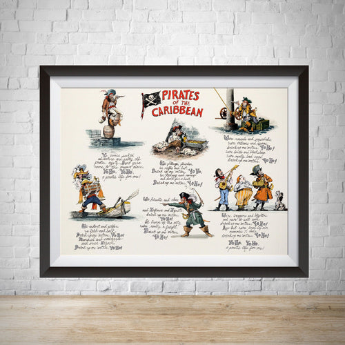 pirates of the caribbean disneyland poster