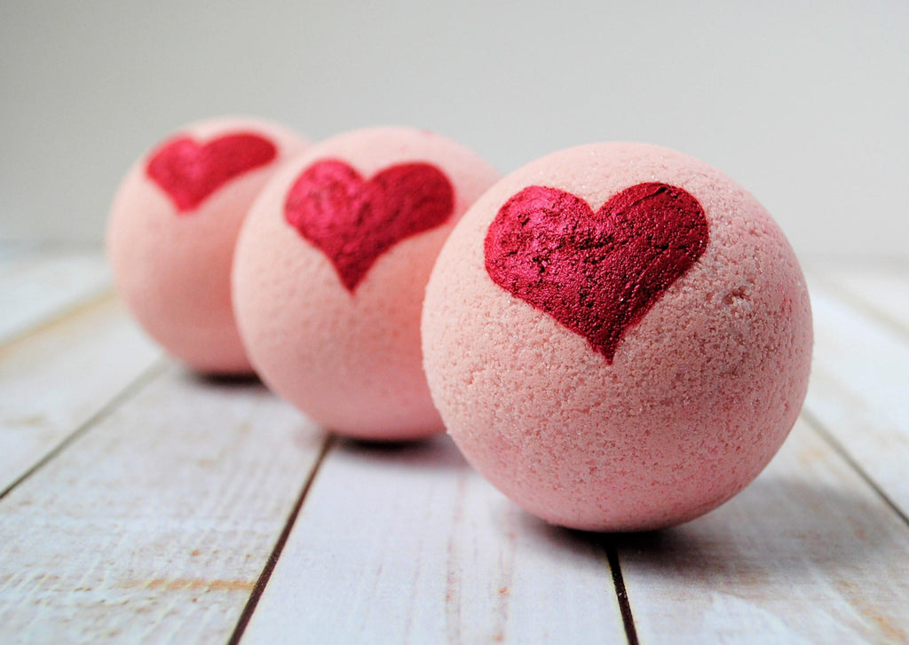 love heart bath bombs