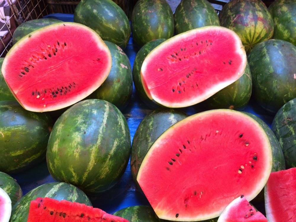 fresh juicy watermelon farmers market