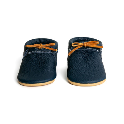 navy baby loafers