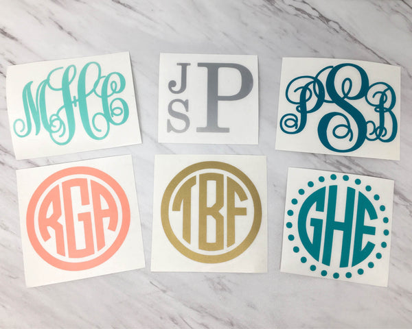 Personalized Monogram Vinyl Decal Initially Yours 