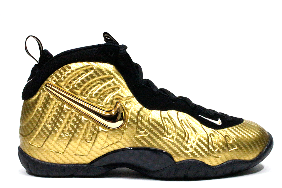 nike little posite pro black and gold