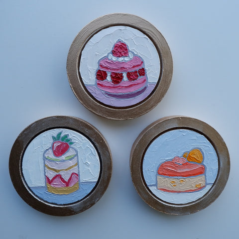 mini circle oil painting katrina berg pastries