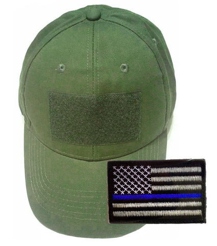 USA Flag Hat Police Thin Blue Tactical Mesh Detachable Patch Flag Baseball  Cap