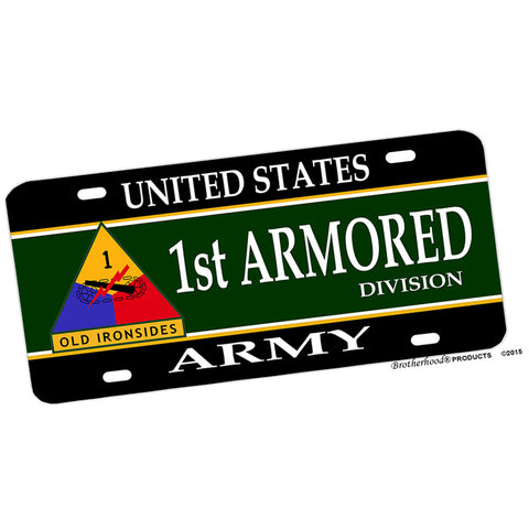 1st Armored Division United States Army License Plate Old Ironsides
