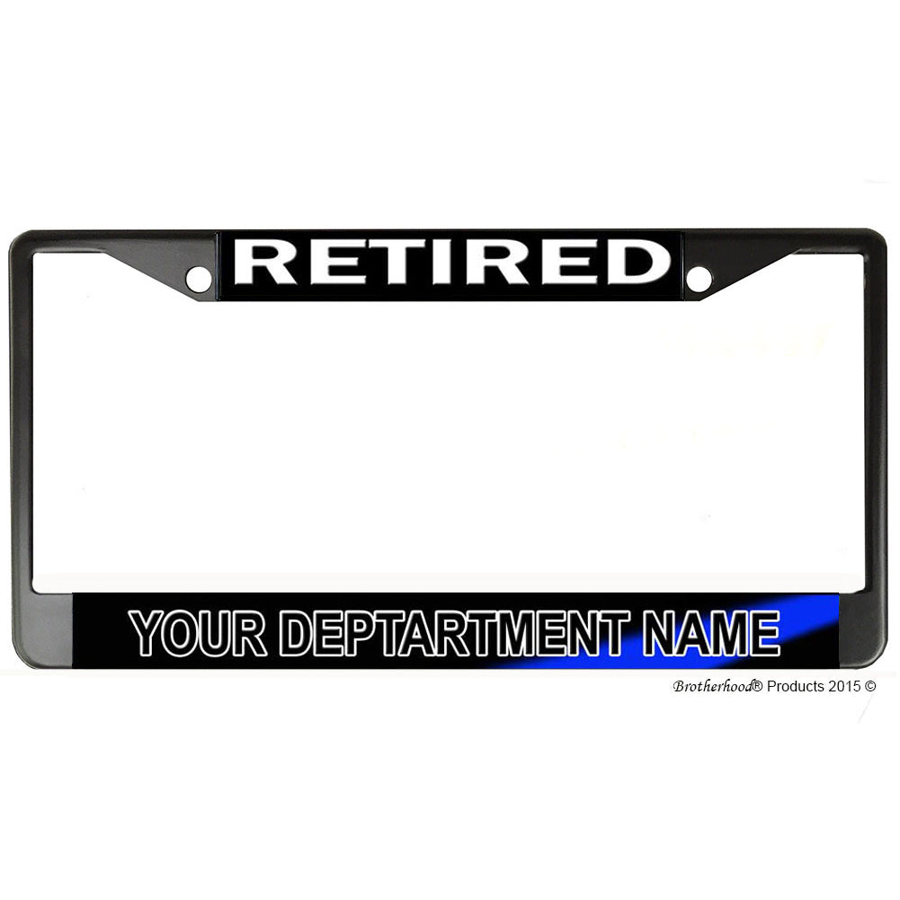 Personalize Your Thin Blue Line Department Name Retired Metal License ...