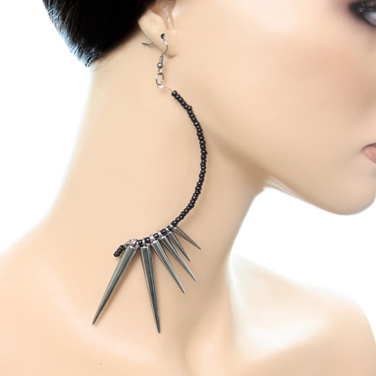 CURVED HORN ear tunnel EARRINGS fake tunnels GOLD PLT punk goth rock SPIKE  spiky  eBay