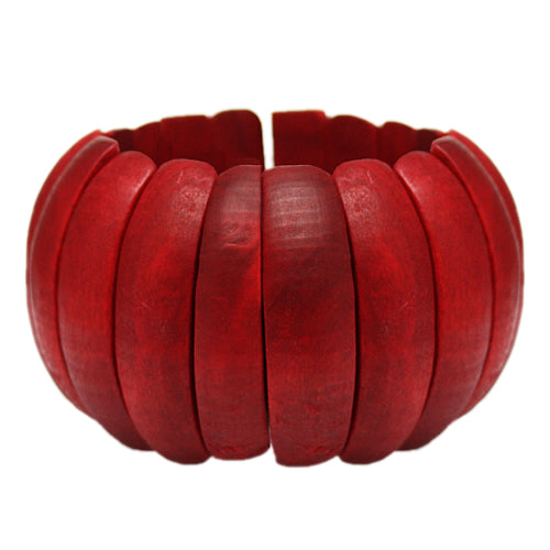 Red Wooden Arch Stretch Bracelet
