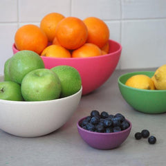 Colorful Nesting bowls with fruit