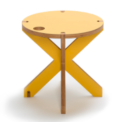 Dutch interior design influenced by Van Gogh -- bold colors and textures on this stool/table