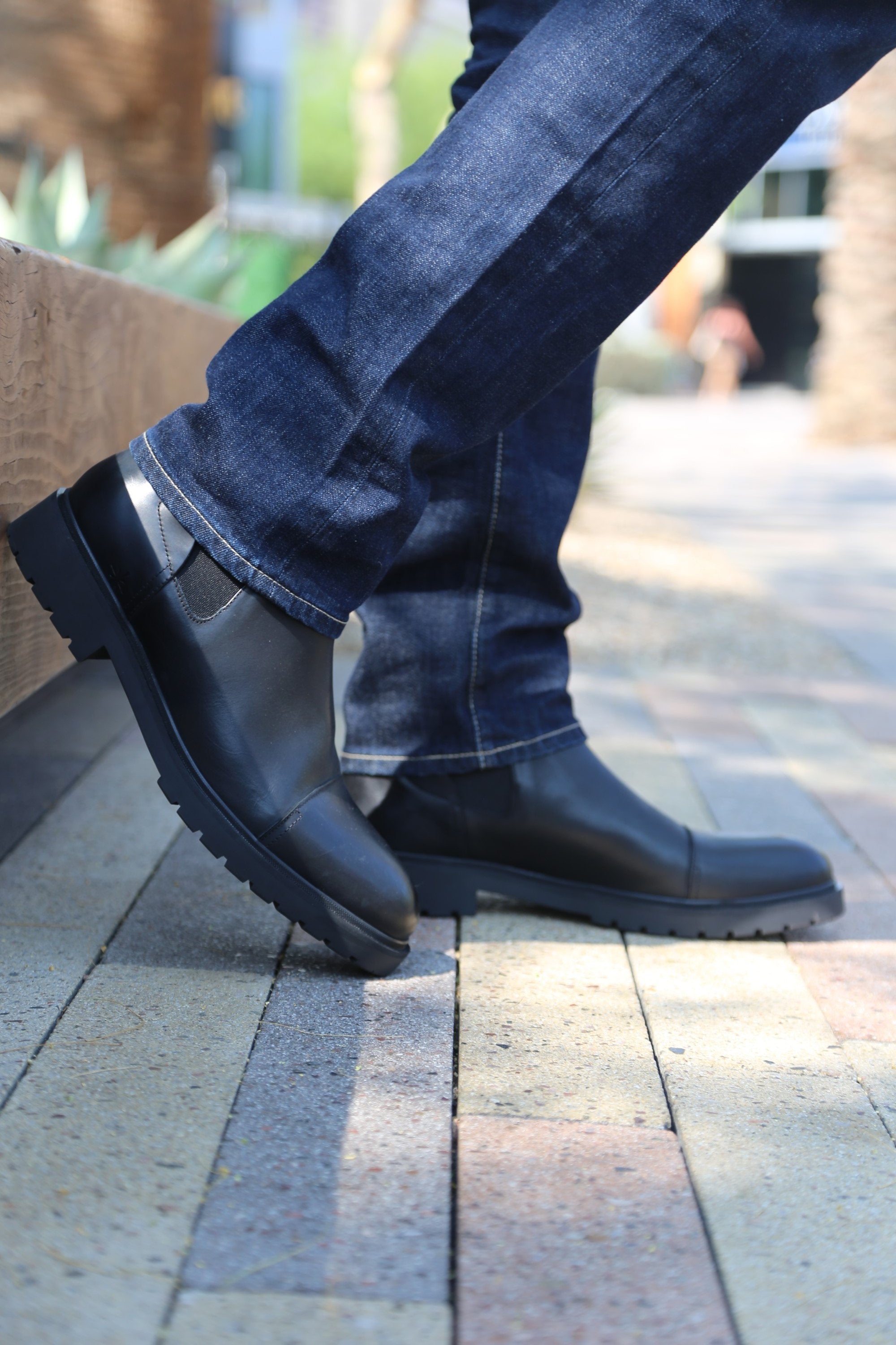 mens waterproof leather chelsea boots