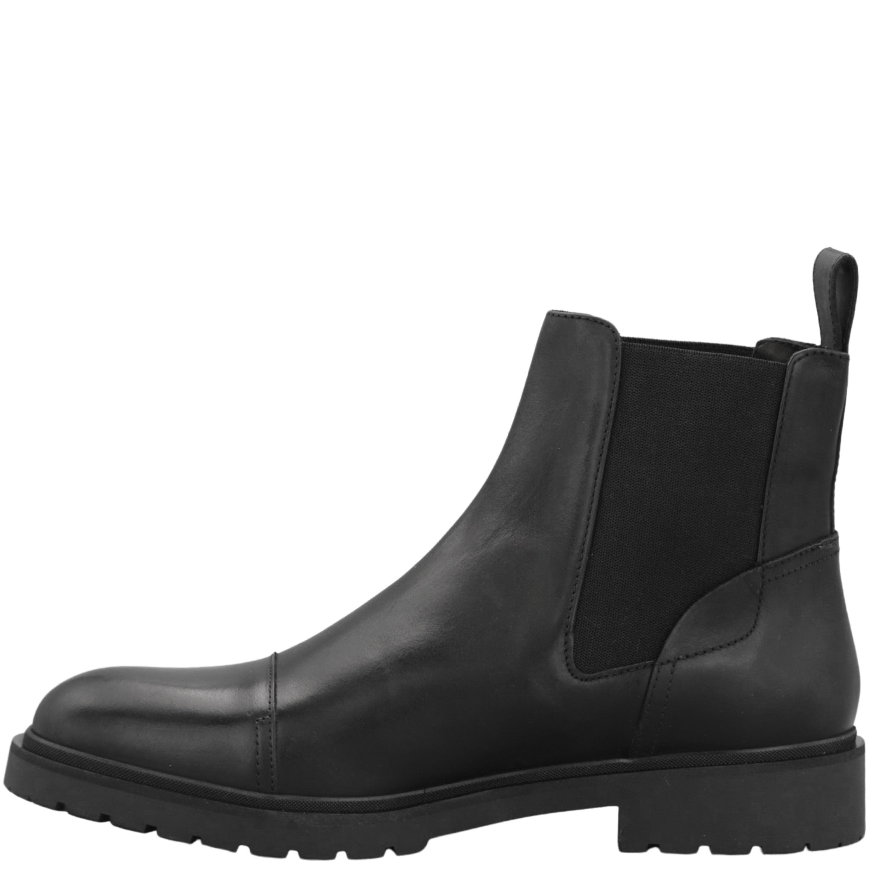 Carson Waterproof Black Leather Chelsea Boot