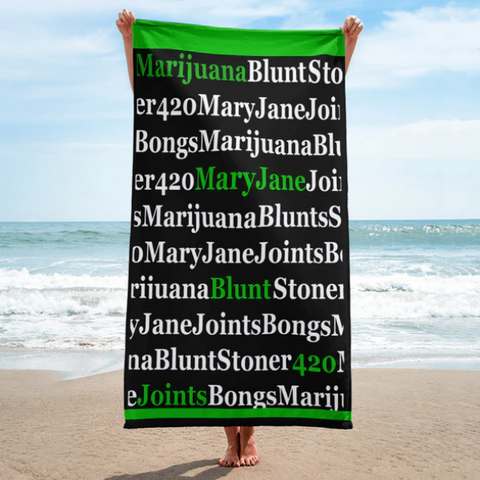 green beach towel