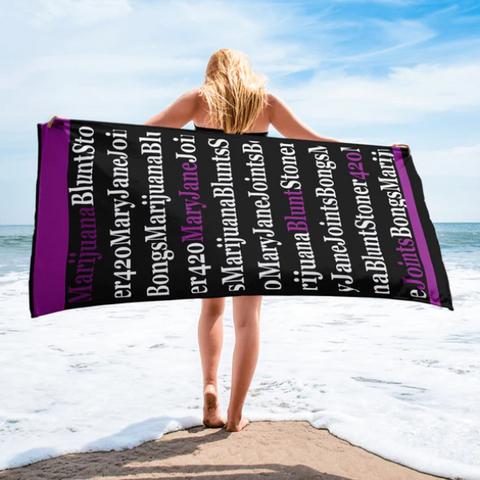 purple pool towel
