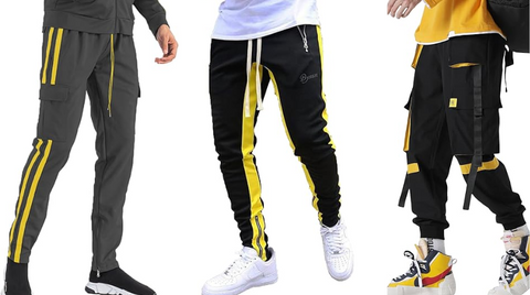 black and yellow pants