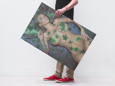 girl naked weed poster
