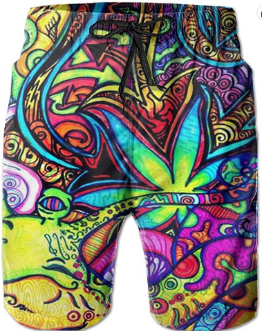 weed swim trunks