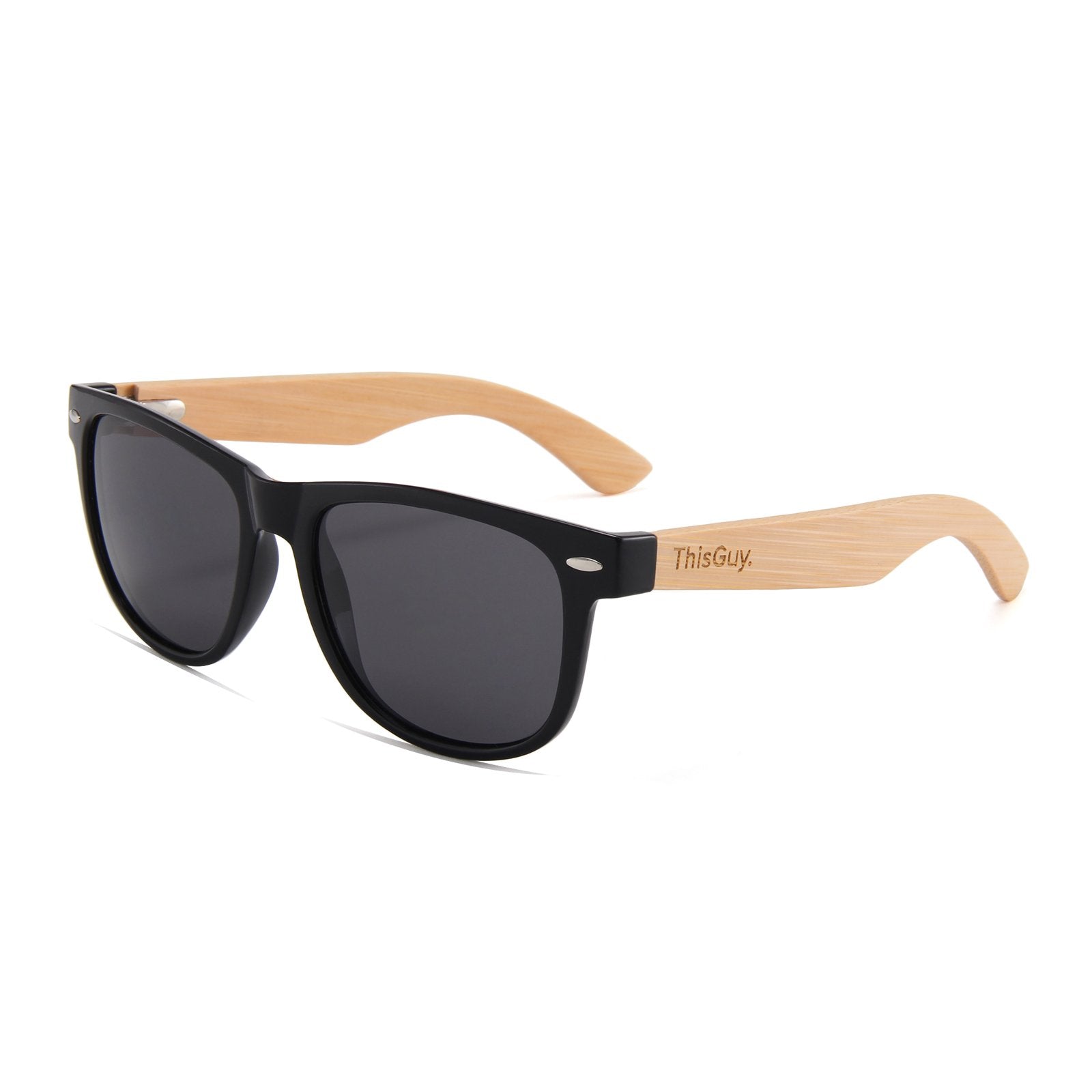 Bamboo Wayfarer Sunglasses (Black 