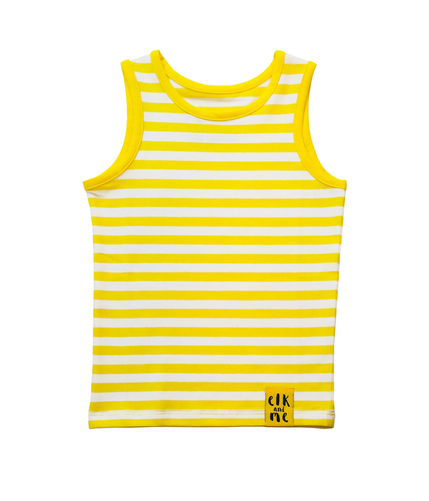 YELLOW STRIPED SINGLET FOR GIRLS+BOYS – Elk and Me