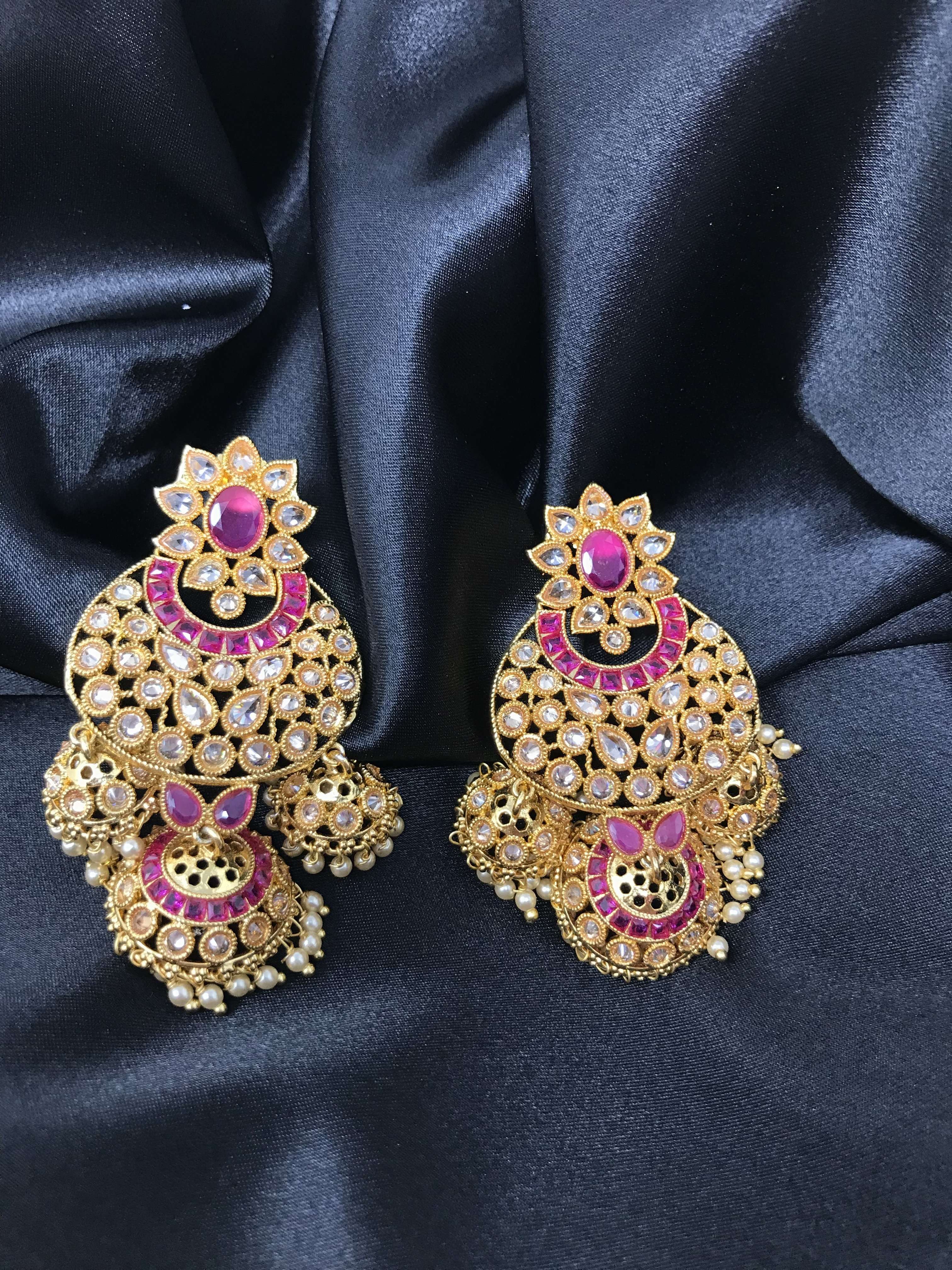 Chandbali Jhumki Earrings - Indian Earrings - Indian Bridal Jewelry ...