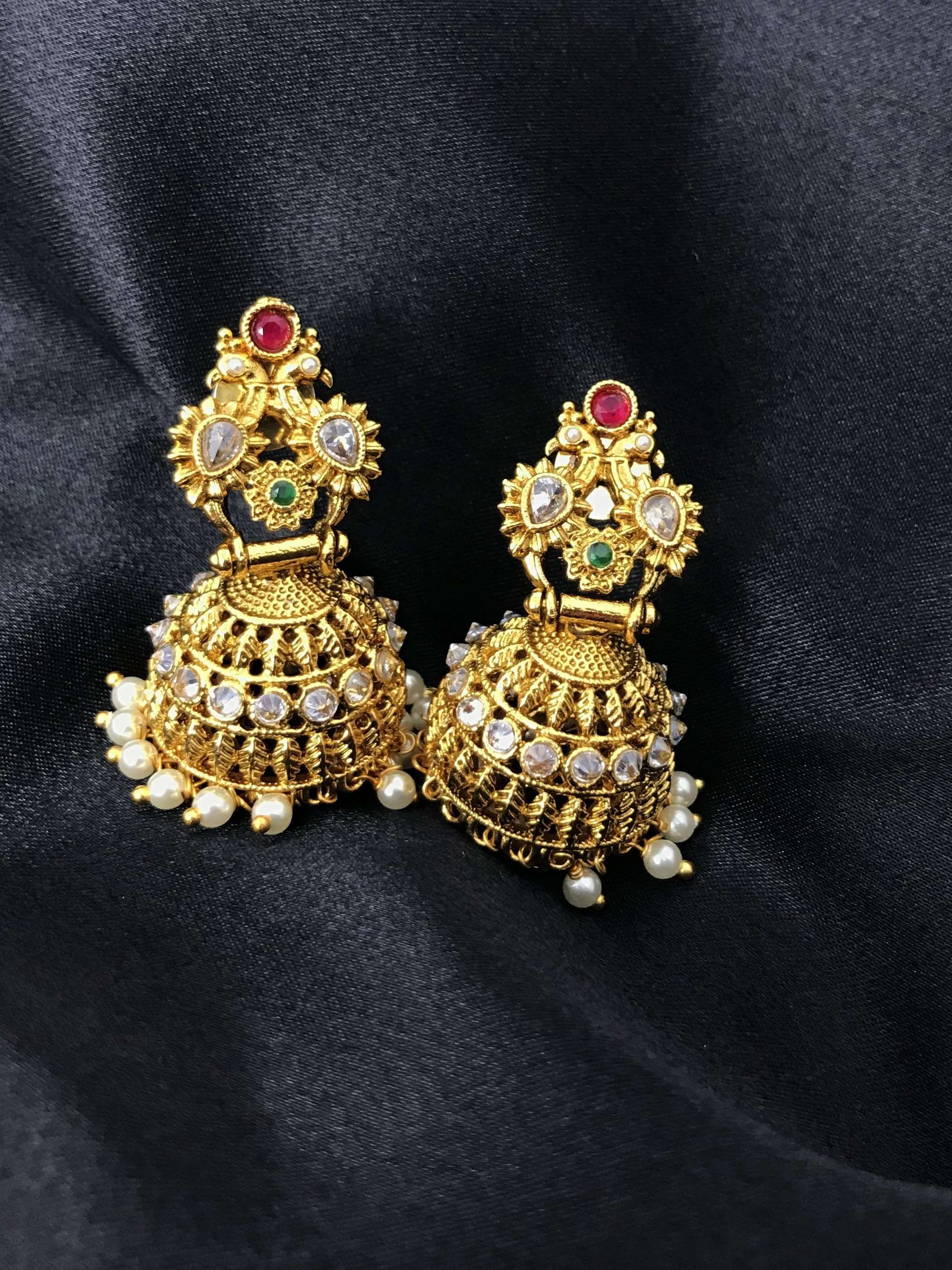 Shop Temple Jhumki Earrings - Indian Earrings - Bollywood Earrings ...