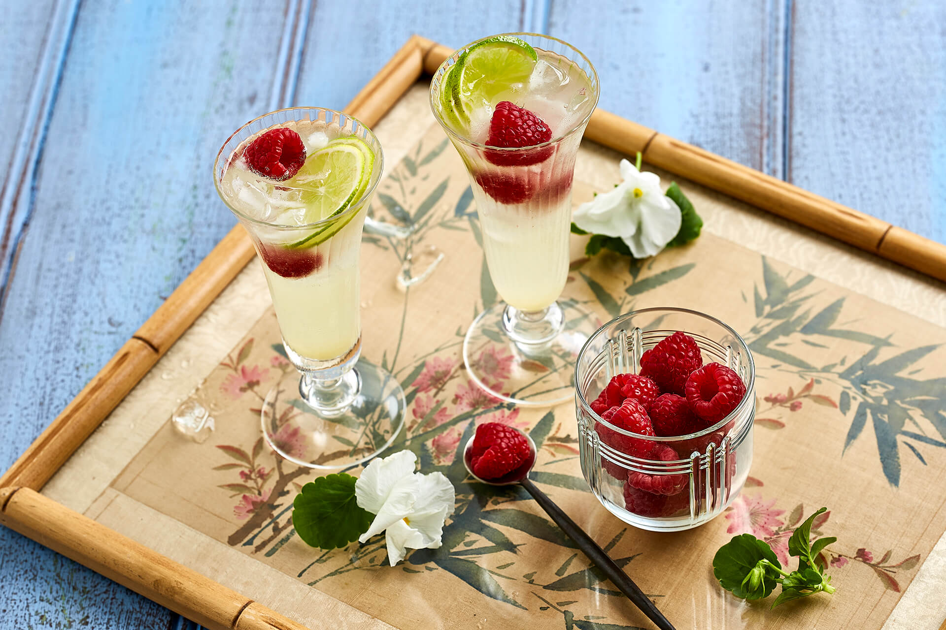 Ginger Blossom and Raspberry Fizz Cocktail