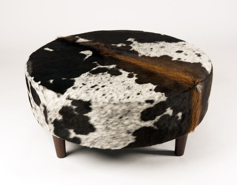 Round Cowhide Ottoman Nsw Australia Brown Round Cow Skin Furniture