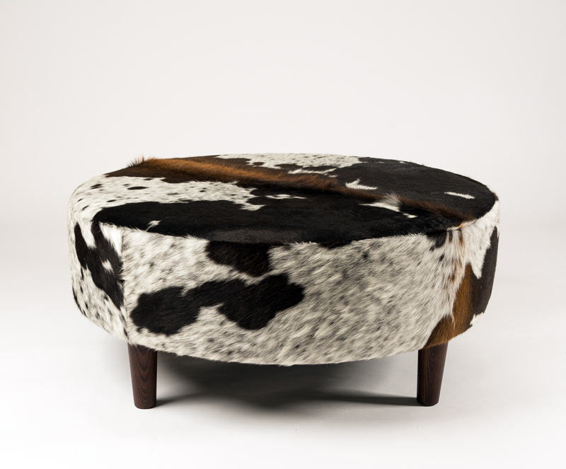 Round Cowhide Ottoman Nsw Australia Brown Round Cow Skin Furniture