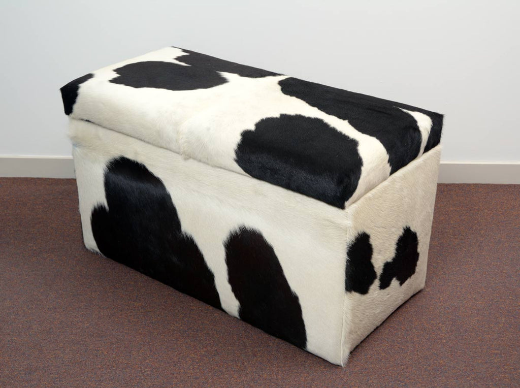 Cowhide Storage Ottoman Upholstered Ottomans Blanket Box