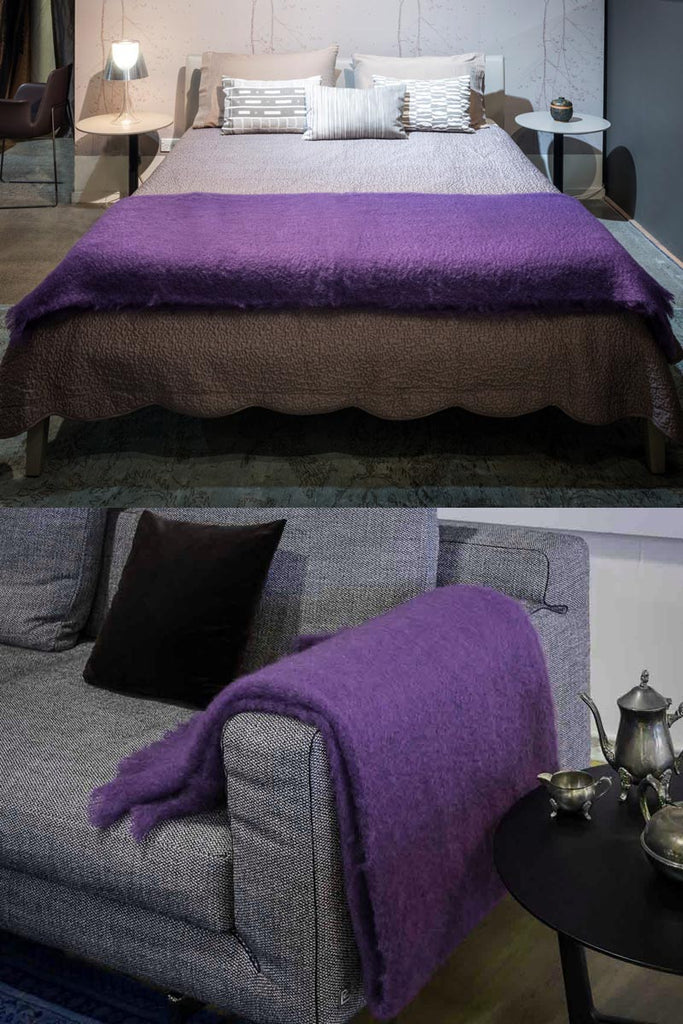 Purple Mohair Blanket | Grape Wool Blanket | Grape Mohair ...