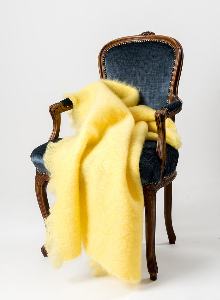 lemon yellow throw blanket