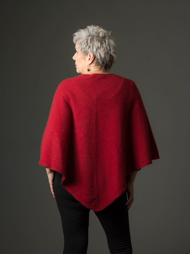 Native World Bright Red Possum Merino Wool Cape Made in New Zealand