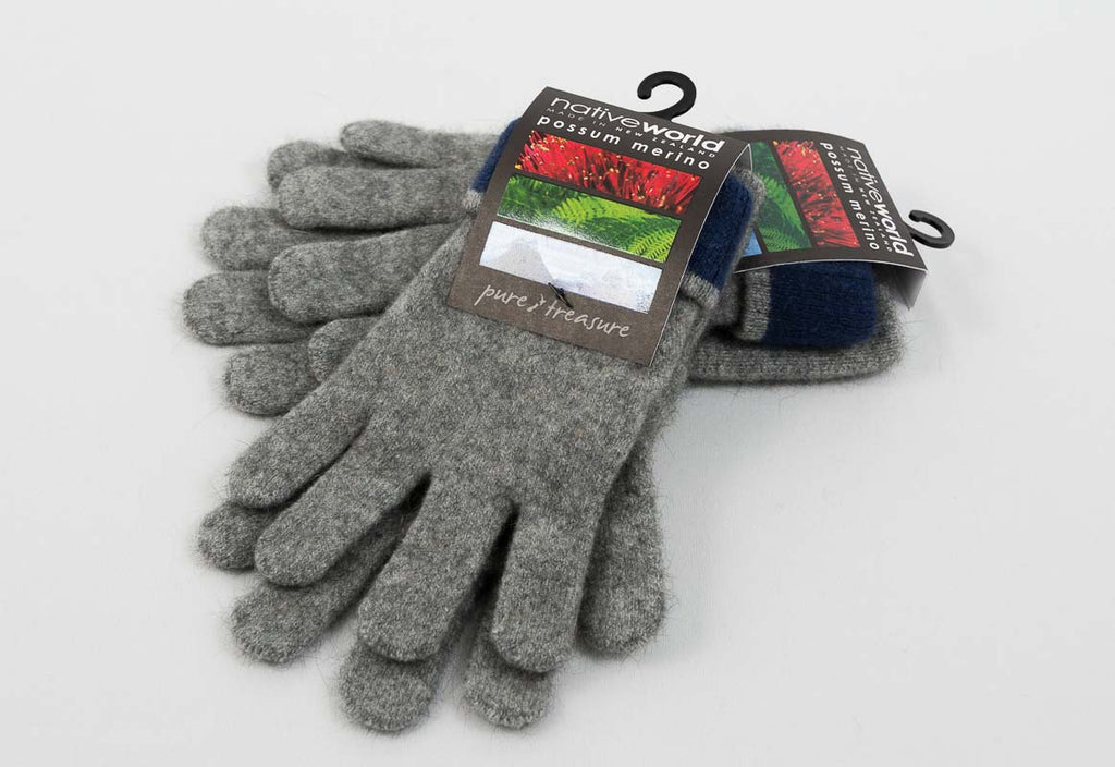 ladies grey wool gloves