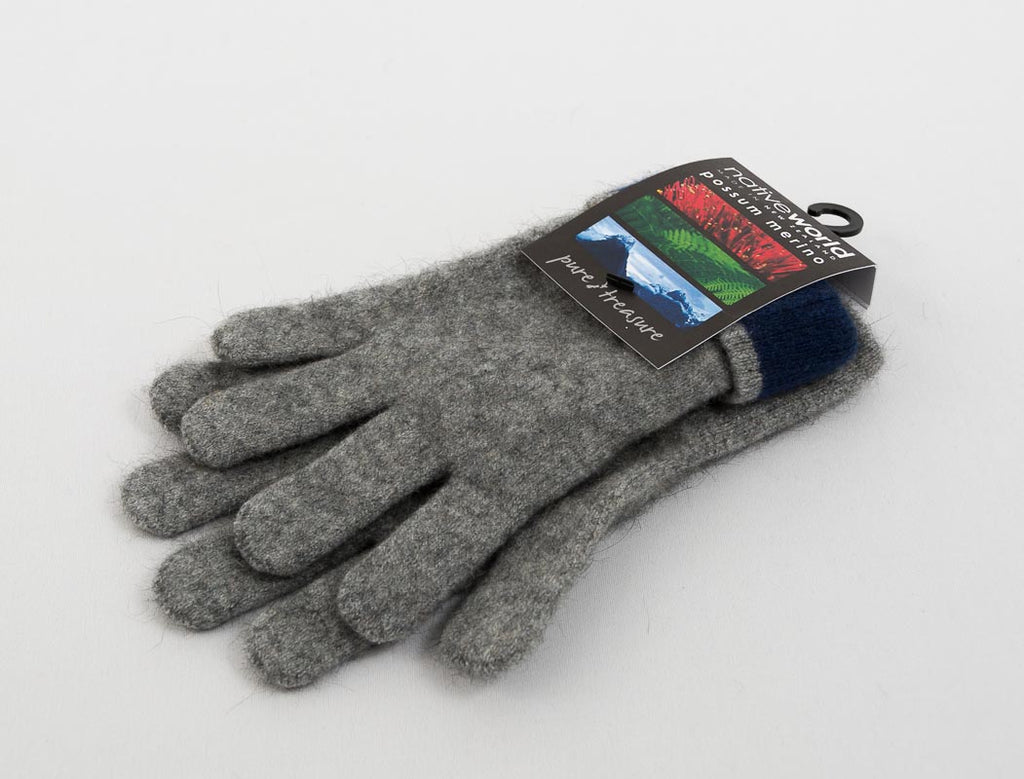 ladies grey wool gloves