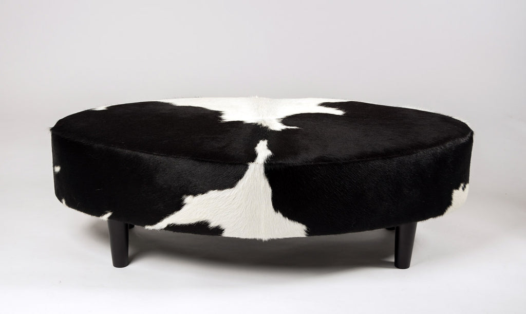 Black White Oval Cowhide Ottoman Cowhide Ottoman Australia Act