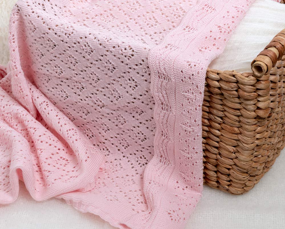 pink baby shawl