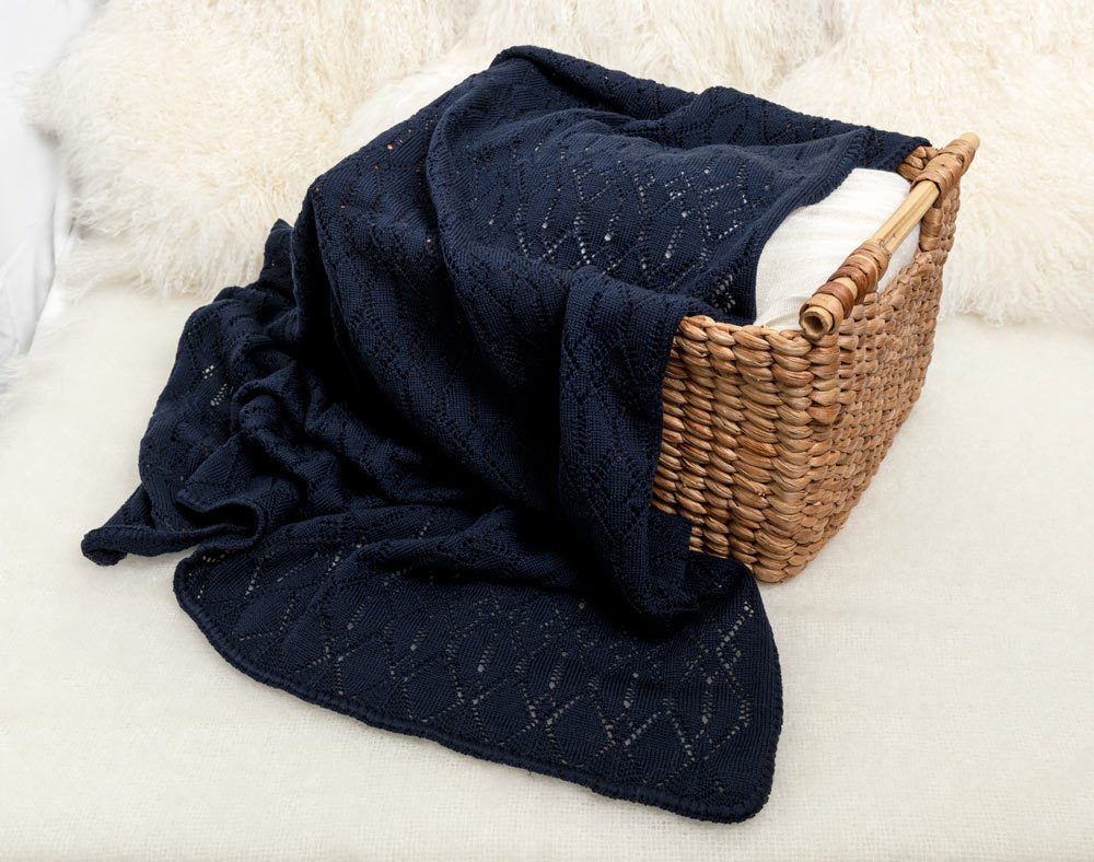 navy blue baby blanket