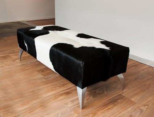 Modern Black White Cowhide Ottoman Furniture In Wellington Nz