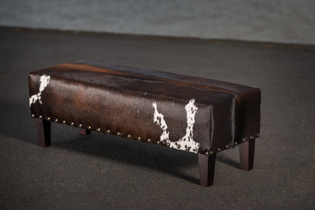 Bench Cowhide Furniture Metal Studs Melbourne Vic Australia