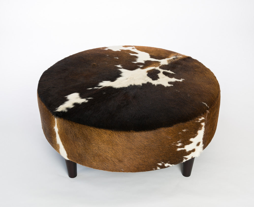 Round Cowhide Ottoman Sydney NSW | Round Cow Skin Furniture