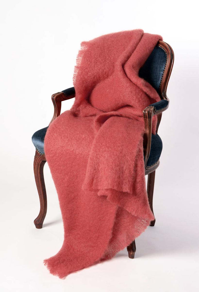 Dusty Pink Mohair Blanket Tea Rose Wool Blanket Rose Mohair Throw