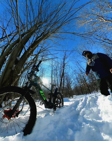 eunorau ebikes on winter snow