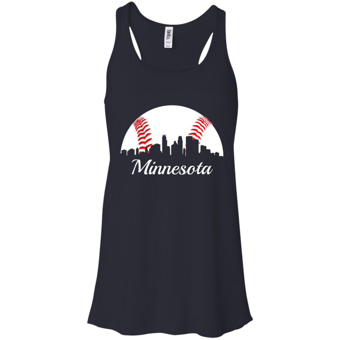 Minnesota Baseball Minneapolis Skyline Twin Cities Shirt Flowy Racerback Tank