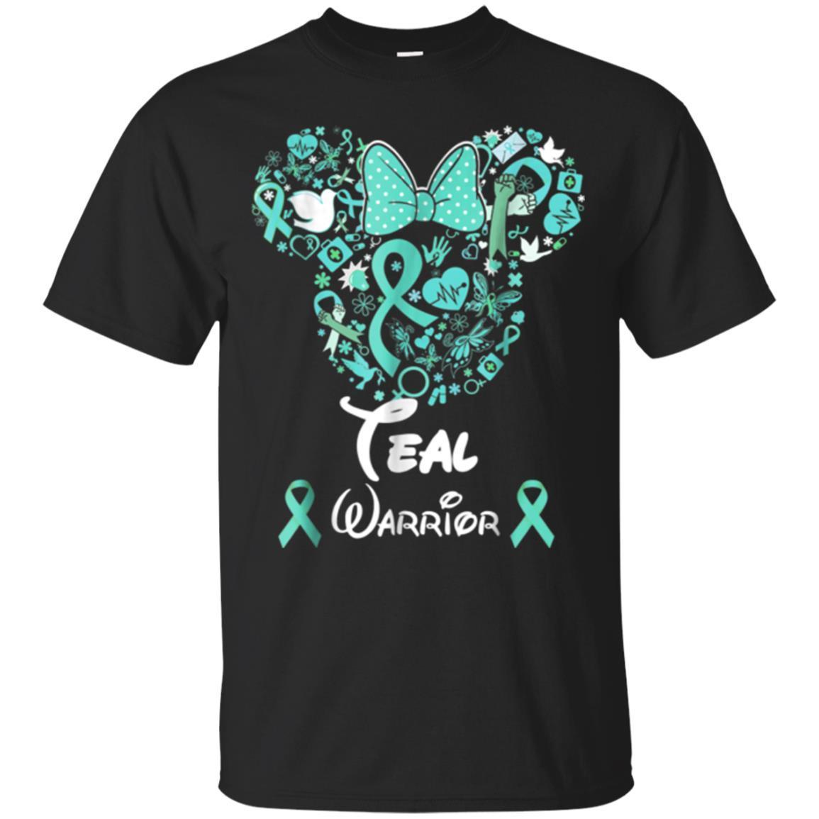 Ovarian Cancer Awareness Ribbon Teal Warrior Shirt