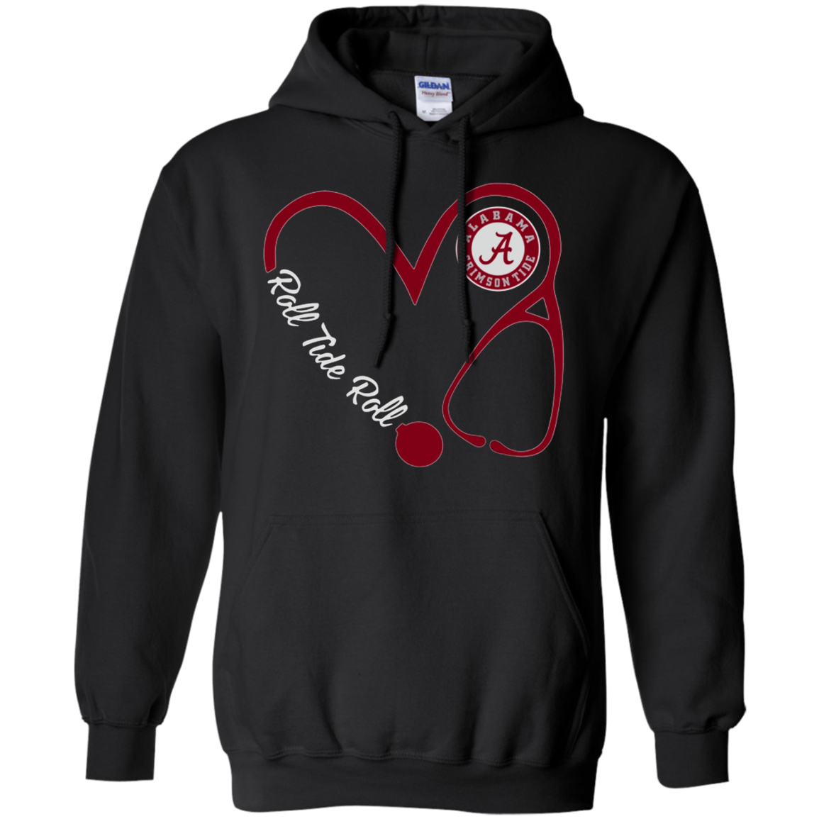 Alabama Crimson Tide Love Nurse Roll Tide Roll Shirt G185 Pullover 8 Oz.