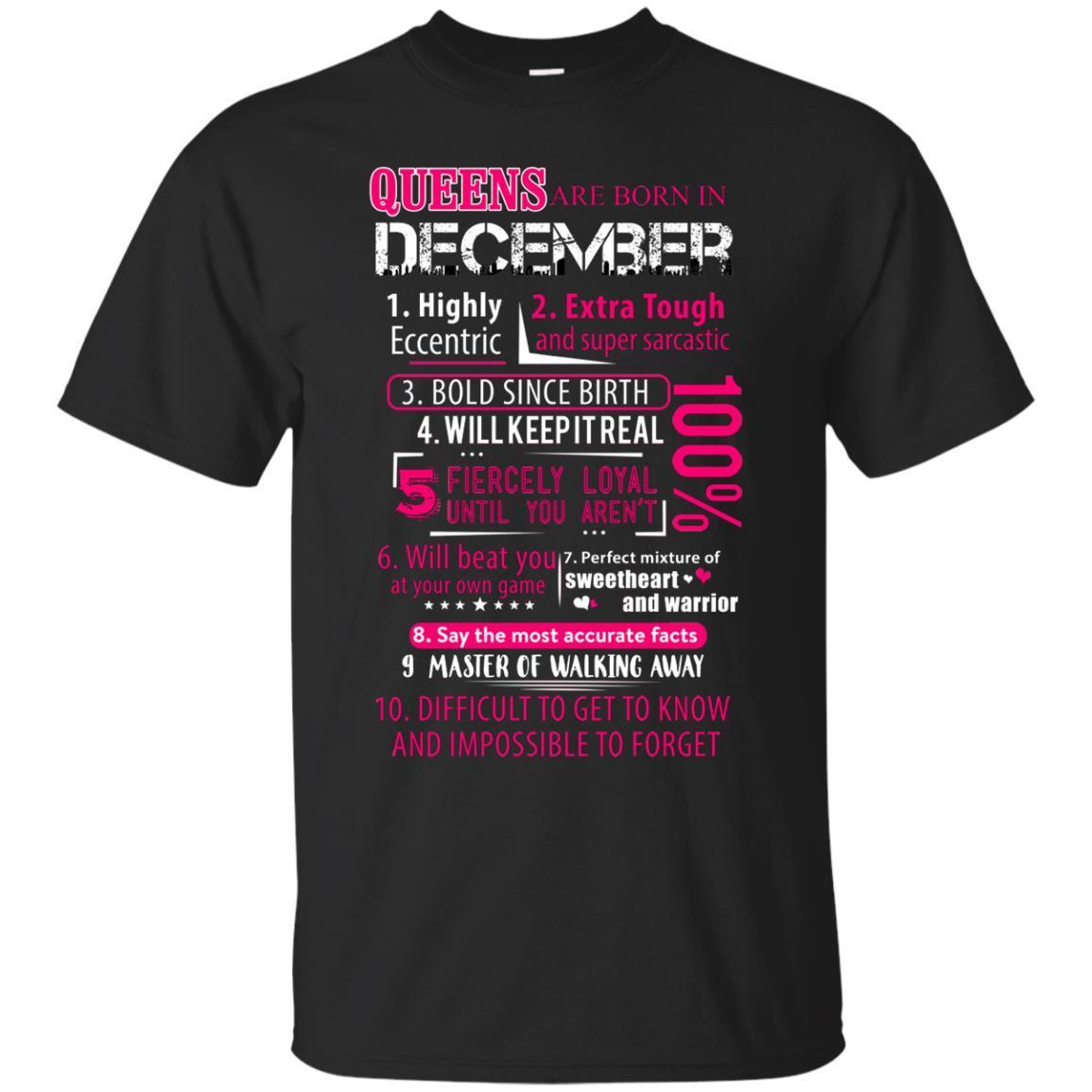 Queens Are Born In December Highly Eccentric 10 Reasons T Shirt